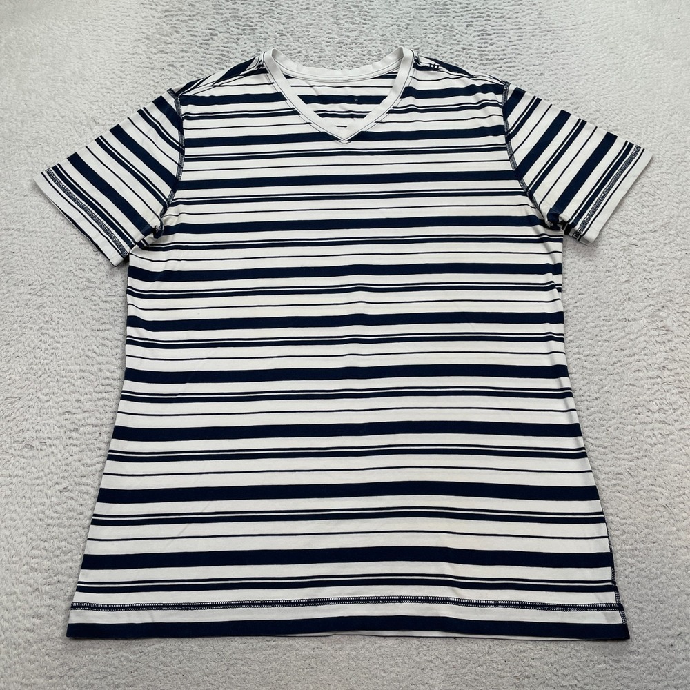 Lululemon V Neck Shirt Men's Estimated Size Large Striped Lightweight Stretch